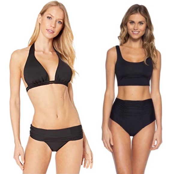 NWT BECCA Peyton High Waist Bikini Bottom Black - Picture 3 of 12